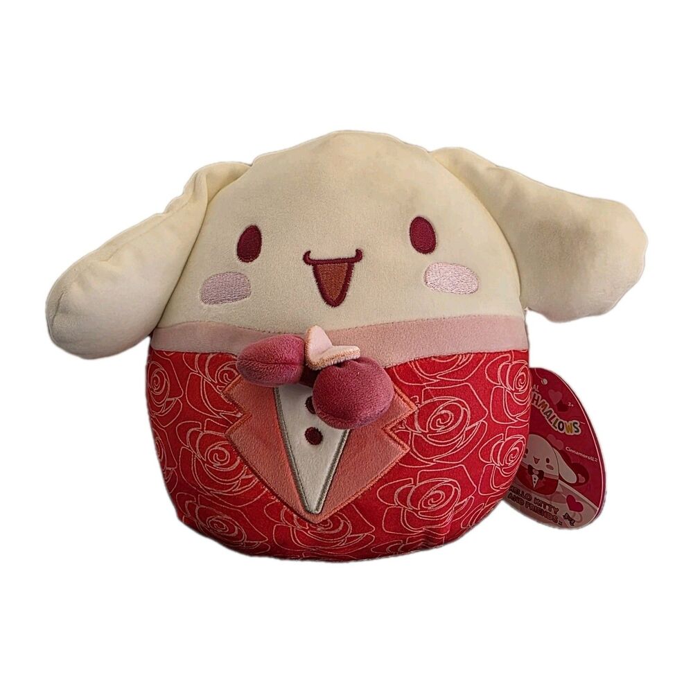 NEW Squishmallows 8” Inch Valentine’s Day CINNAMOROLL W Rose Tuxedo Hello Kitty